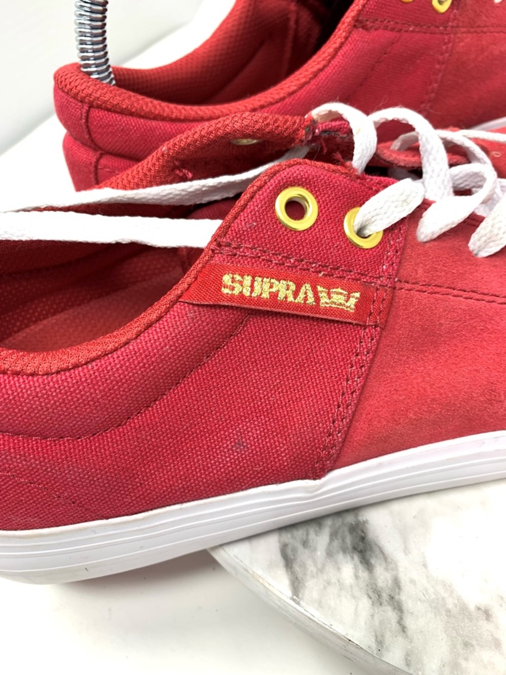 Supra Stacks II Vulc Red Nubuck/Canvas Low-Top Skate Sneakers 8 Mens Sporty Punk - Picture 12 of 16